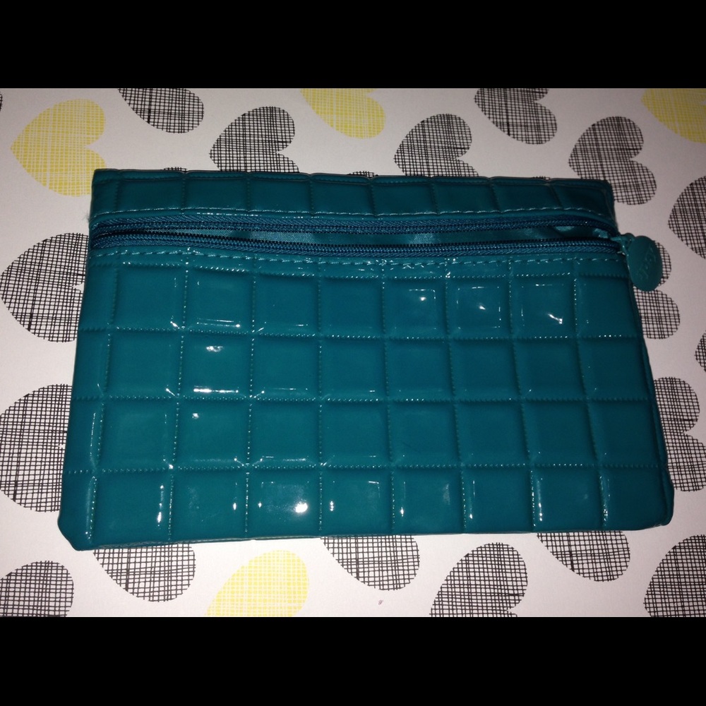 Turquoise makeup bag